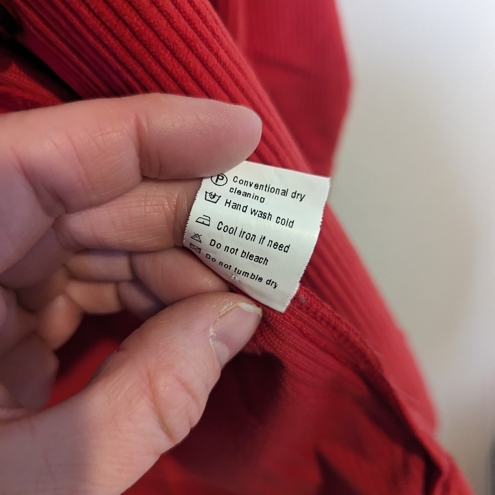 Red Fall Jacket ribbed Size Large - Picture 7 of 8